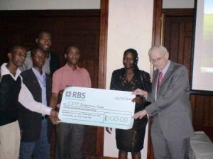 Presentation of a cheque for the CSFP endowment fund