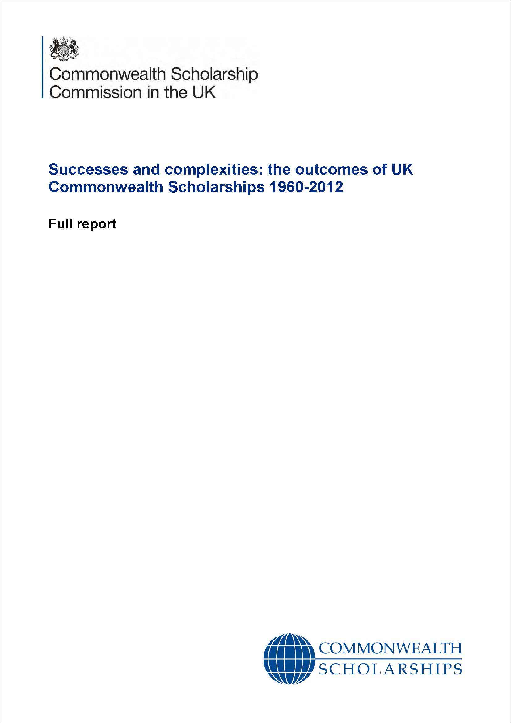 Successes and complexities: the outcomes of UK Commonwealth Scholarships 1960-2012