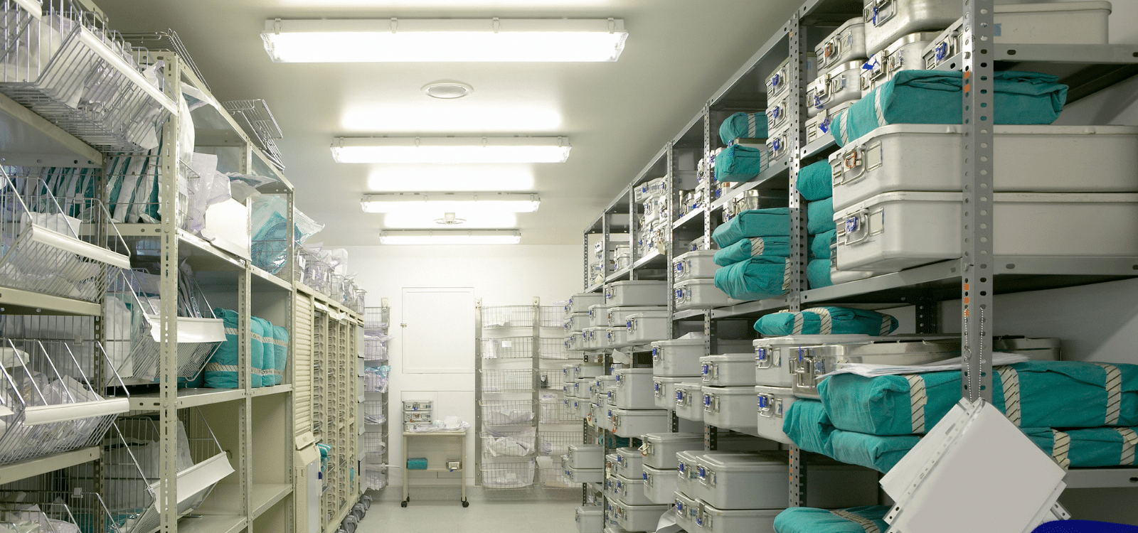 Indoor hospital storage room
