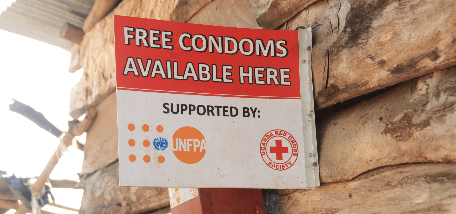 Sign advertising free condoms