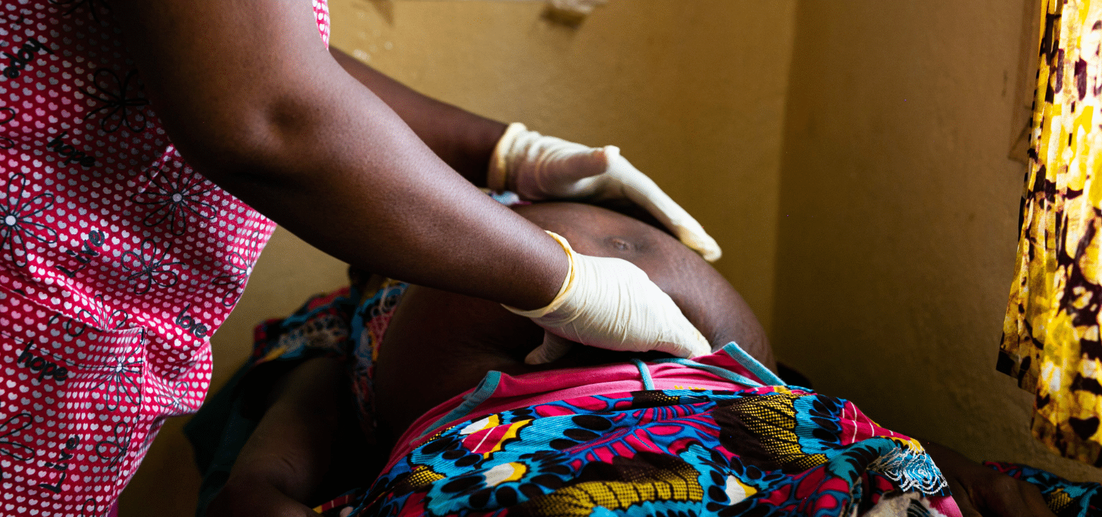 Pregnant woman receiving medical care