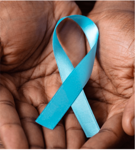 Hands Holding Light Blue Ribbon