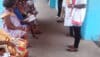 Acha Anwi Therese providing antenatal and health sensitisation to pregnant women in a hospital in Bota, Limbe