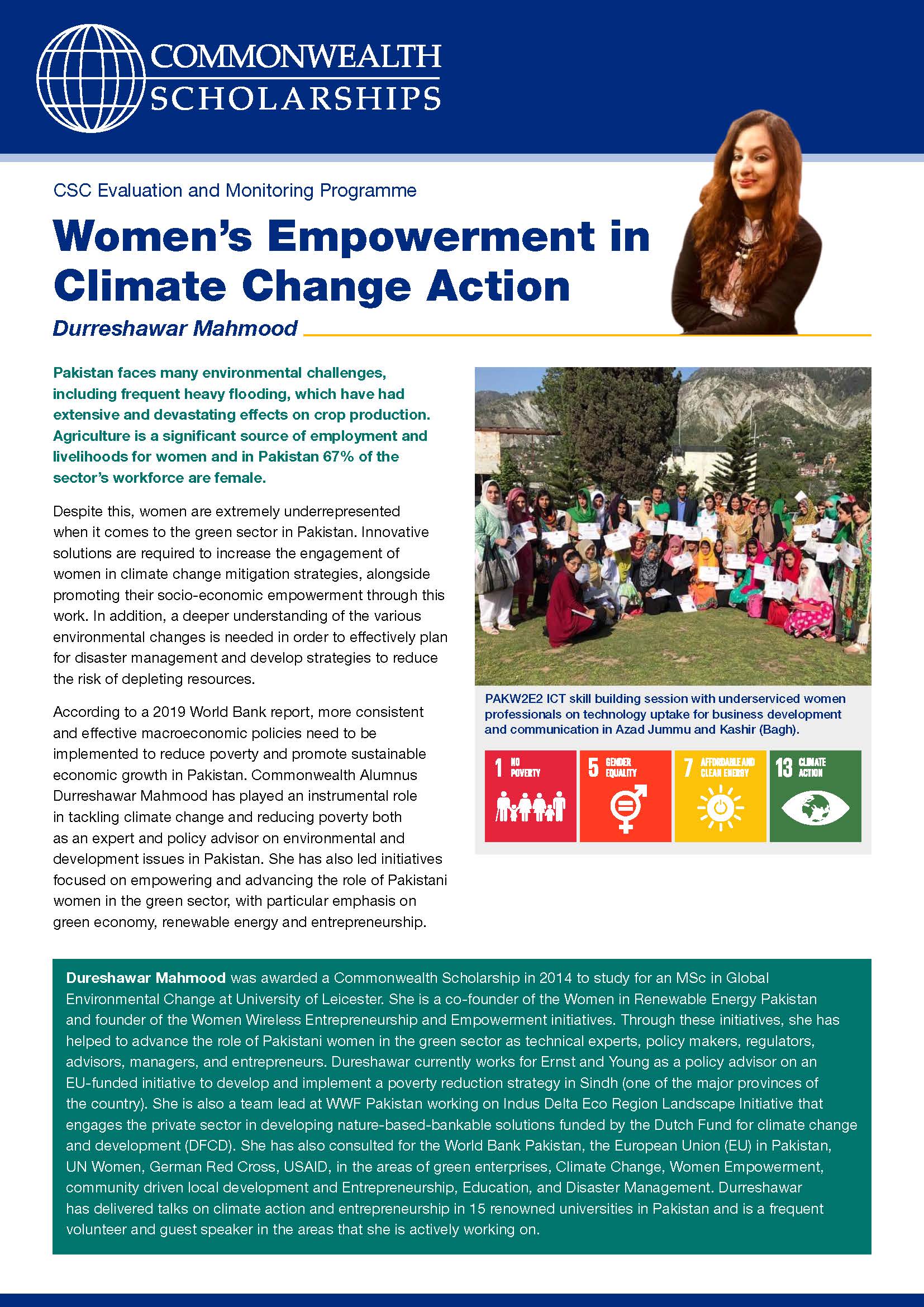 Read the Women’s Empowerment in Climate Change Action case study