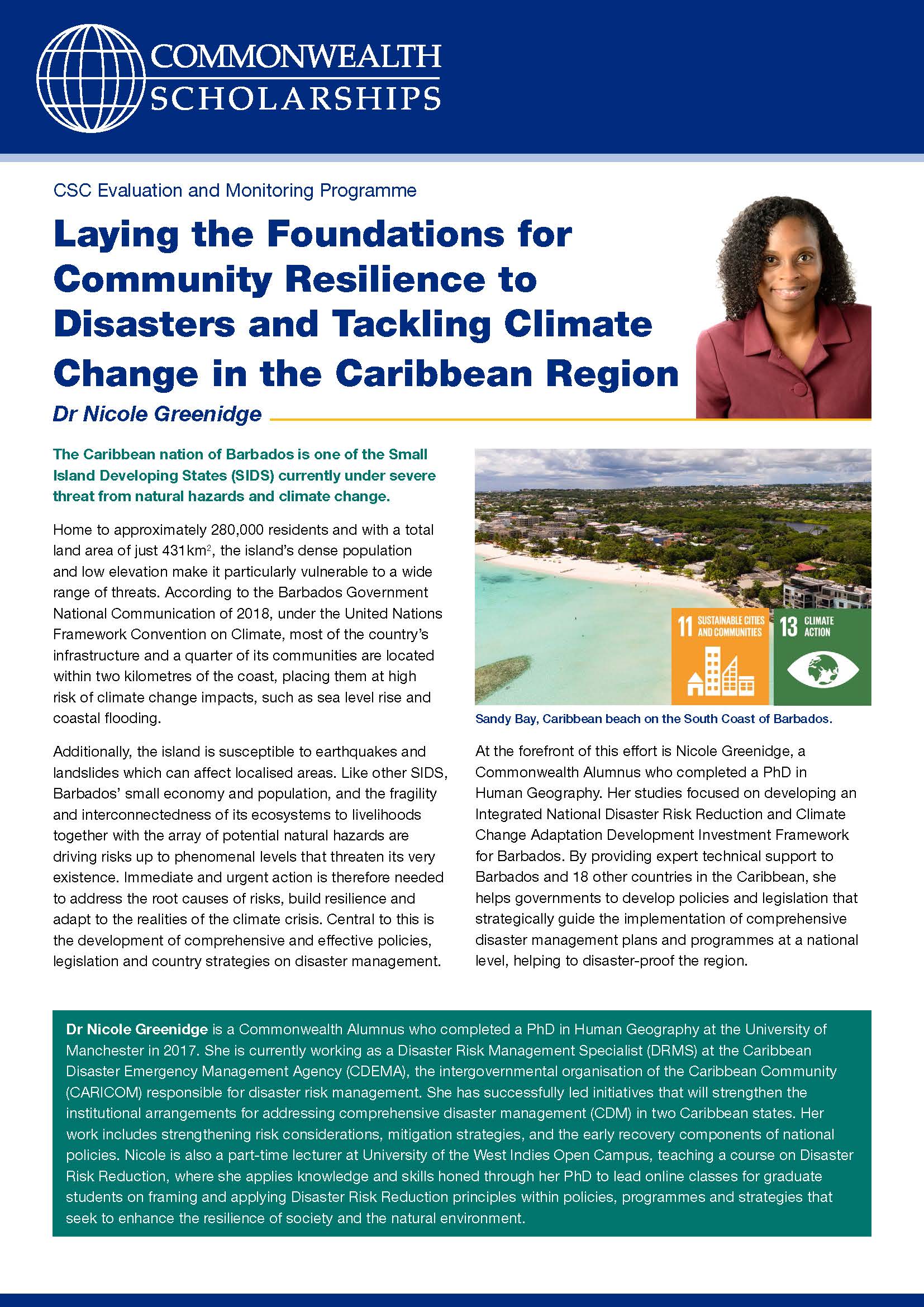 Read the Laying the Foundations for Community Resilience to Disasters and Tackling Climate Change in the Caribbean Region case study