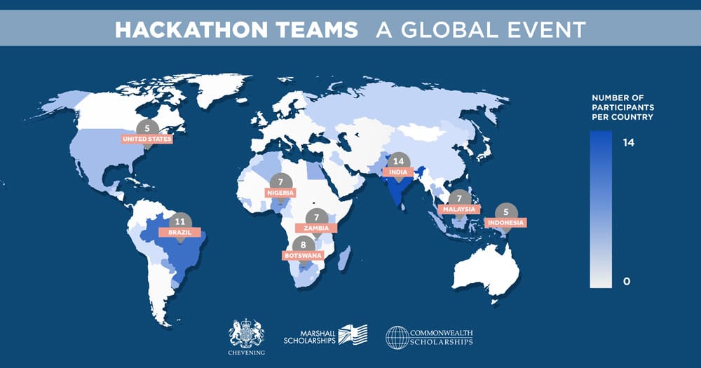 Map of hackathon teams