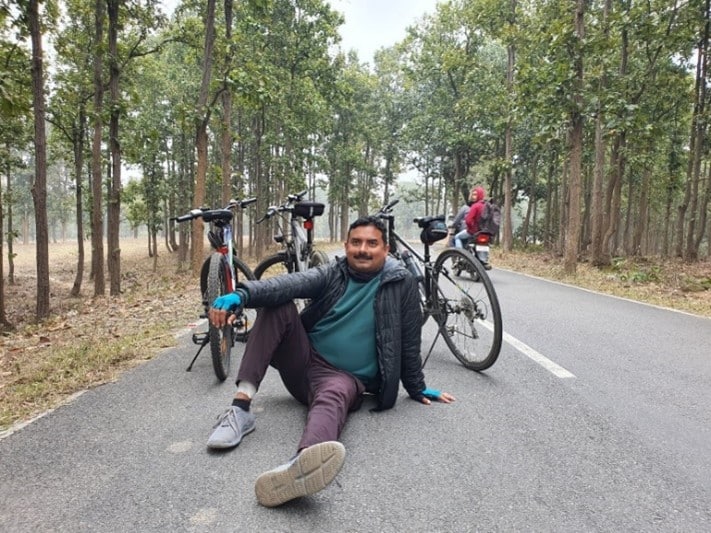 Photo of participant with bicycle