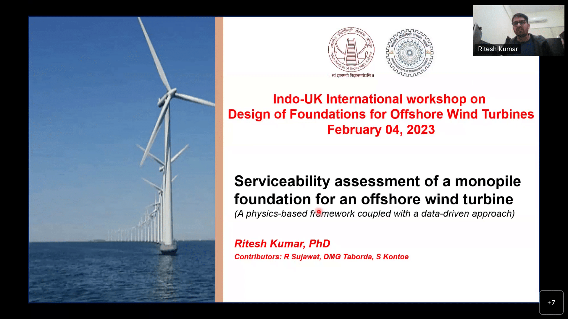 Slide of the serviceability assessment of a monopile foundation for an offshore wind turbine.