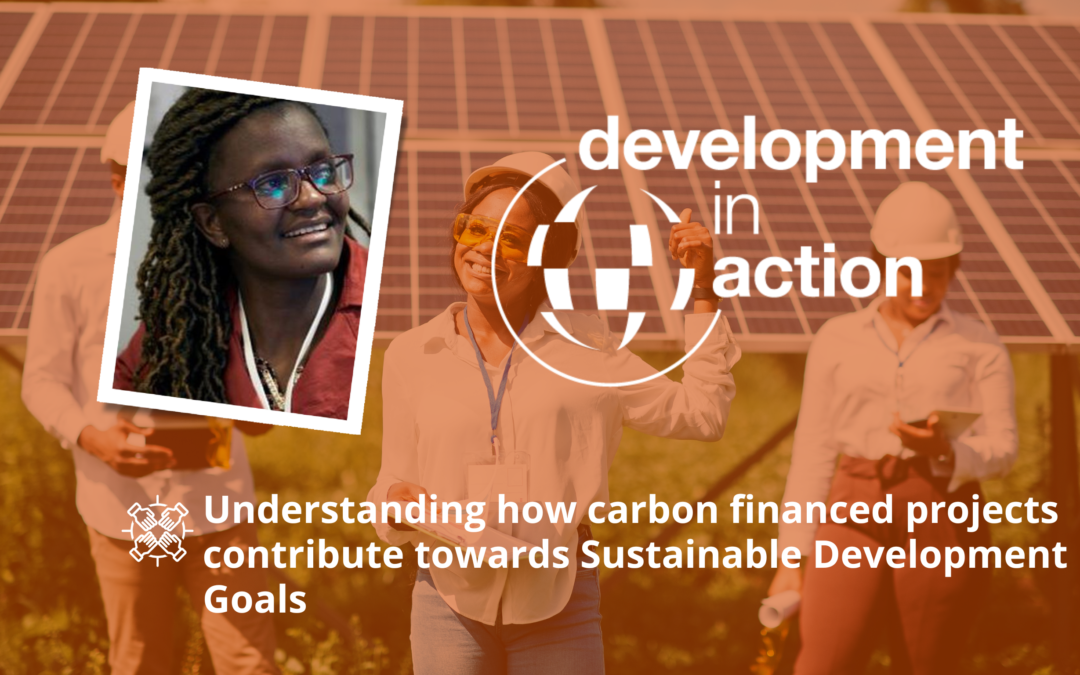 Headshot of Lilian Kagume with text: 'Understanding how carbon financed projects contribute towards Sustainable Development Goals'.