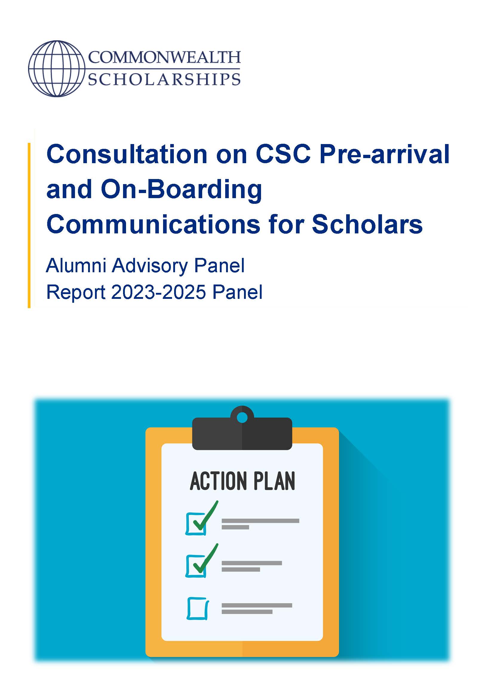 Front page of Alumni Advisory Panel report