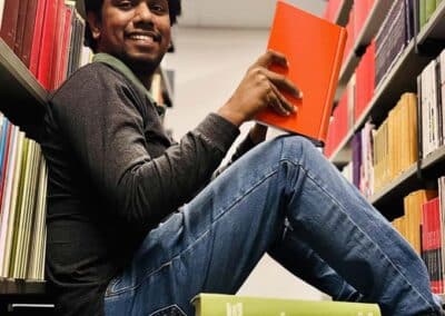 Kamburawala Kankanamge Tharindu Udayanga at the University of Kent library