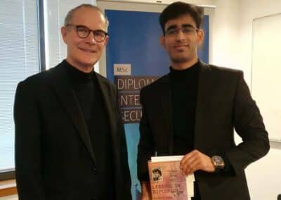 Saad Khalil meeting former UK Ambassador Leigh Turner CMG at the University of Strathclyde