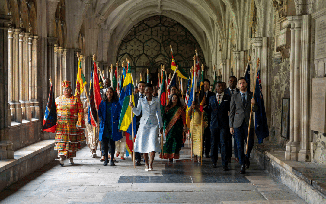 Flagbearer parade at Commonwealth Day 2025