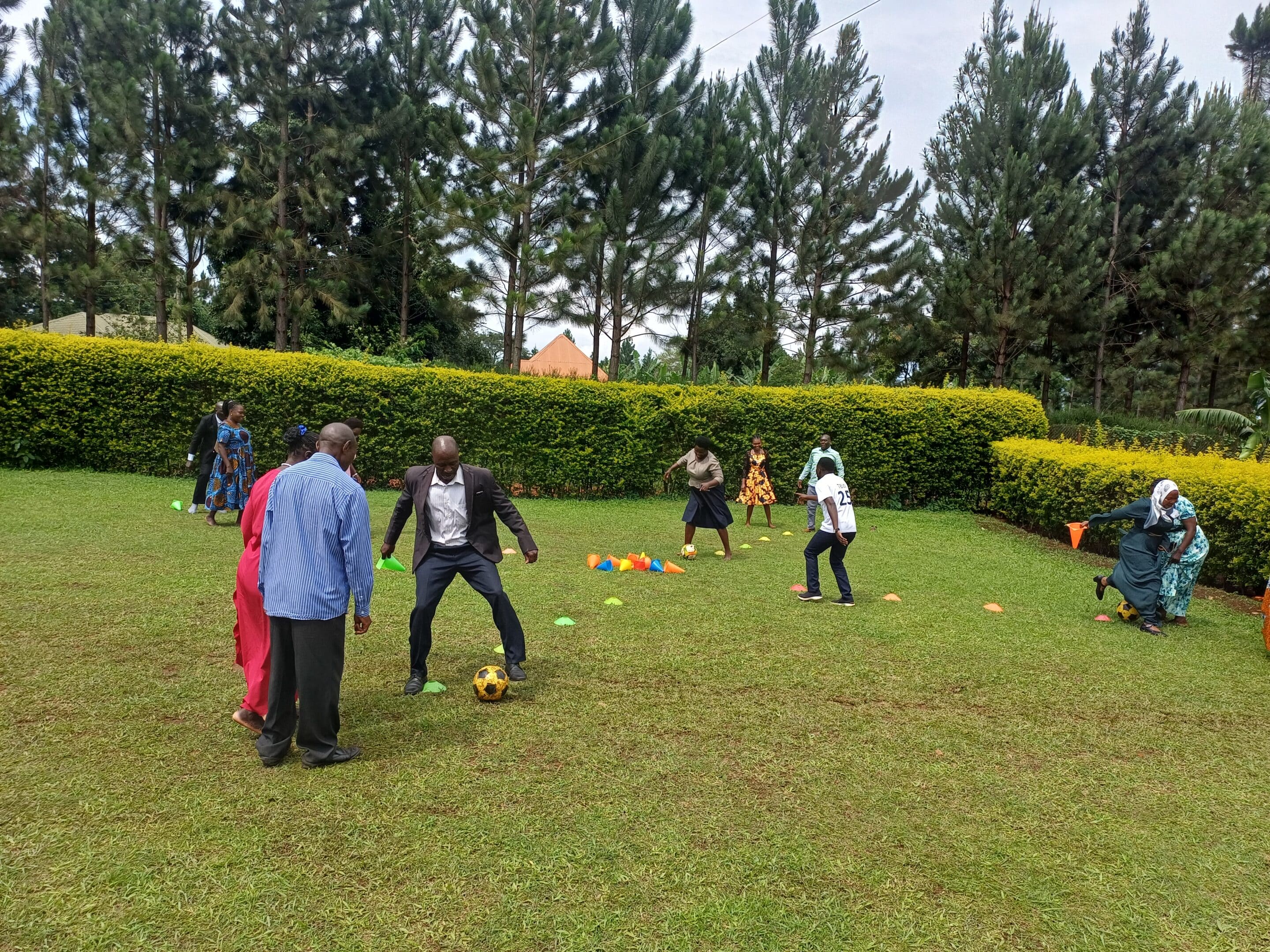 Group of people playing footbal