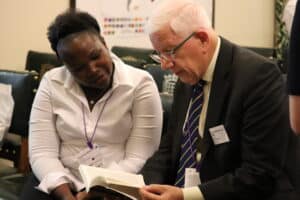 Dr Alastair Niven with a Commonwealth Scholar